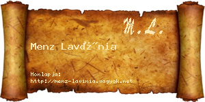 Menz Lavínia névjegykártya